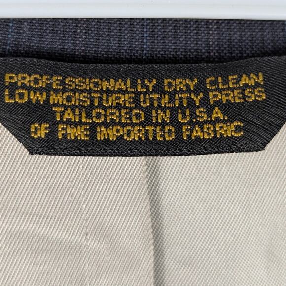 Johnny Carson 42R Gray Pinstripe Blazer Men Tailored in USA Union Made for Belk - Picture 3 of 6